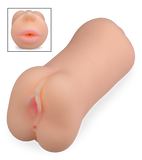 Realistic sucking mouth masturbator with vagina and anus