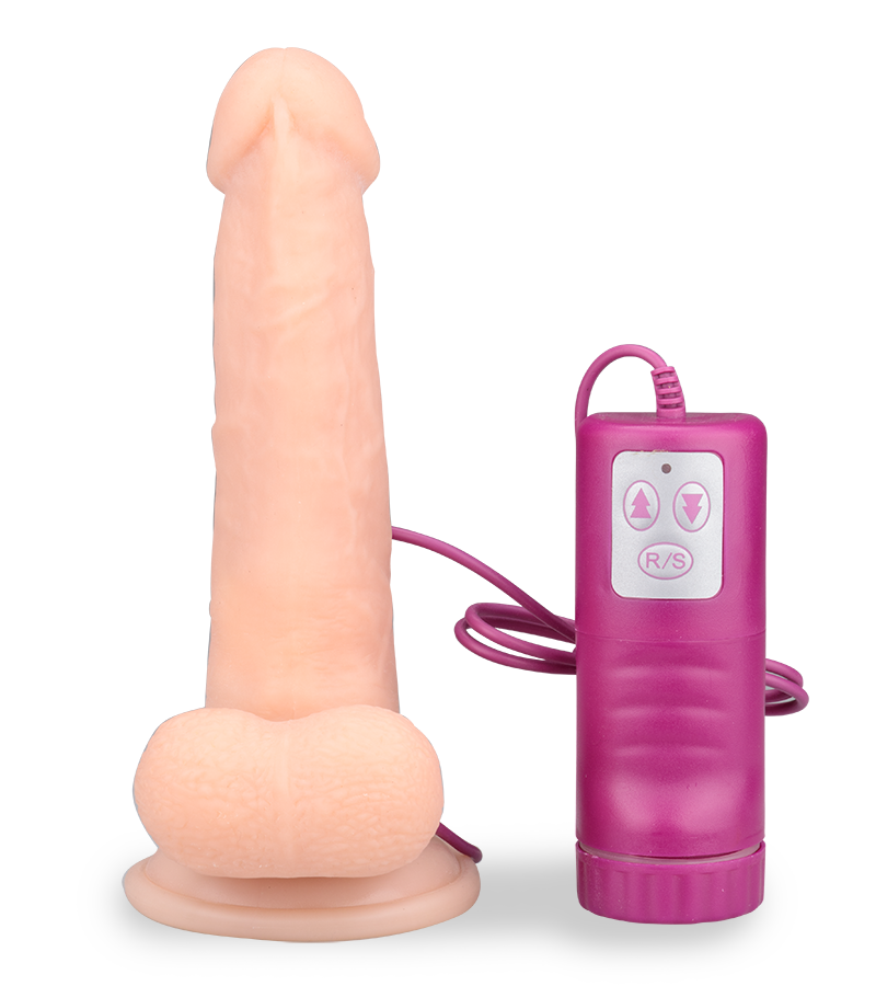 Realistic suction cup dildo with 4 rotation modes