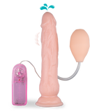 Realistic vibrating and ejaculating dildo