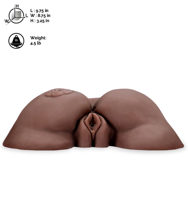 Realistic vibrating black vagina and butt