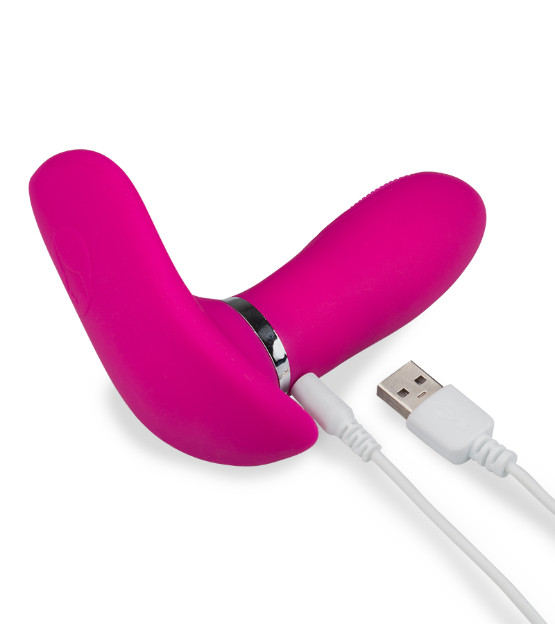 Remote control warming and vibrating wearable dildo