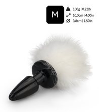 Load image into Gallery viewer, Rosebud fluffy white pompom butt plug