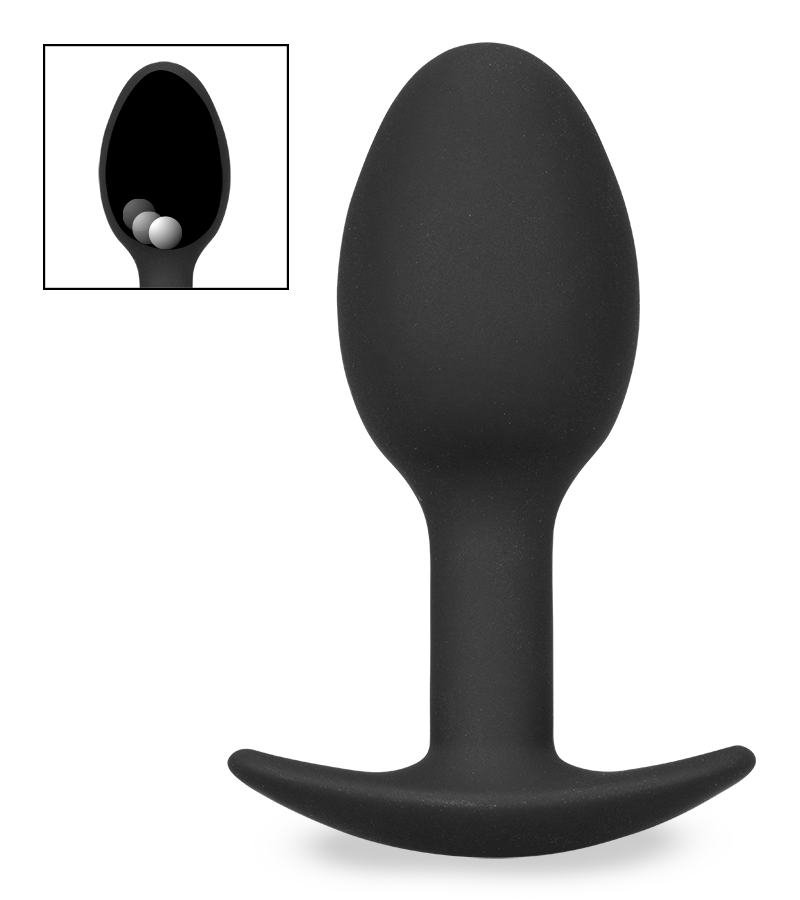 Silicone butt plug with massaging bead