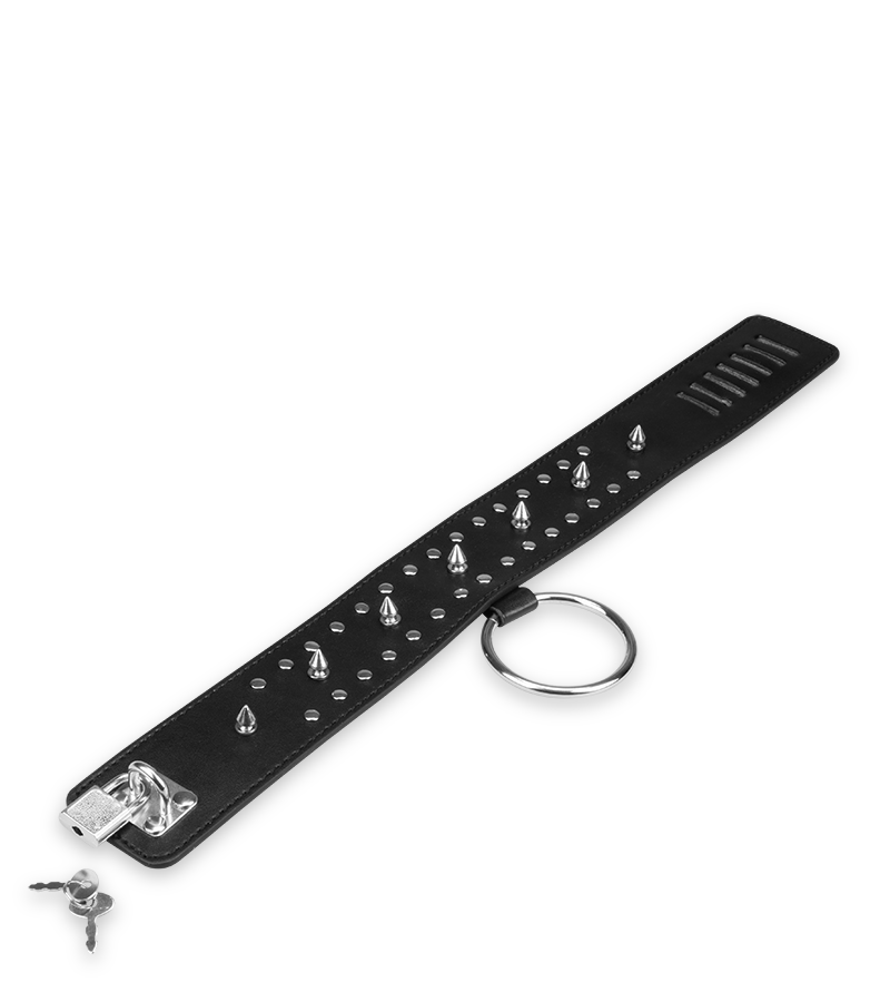 Spiked BDSM collar with lock
