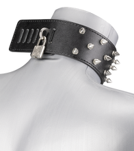 Load image into Gallery viewer, Spiked bondage collar with chain lead