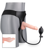 Strap-on harness kit with inflatable pump dildo