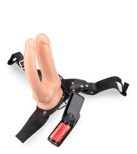 Load image into Gallery viewer, Strap-on harness kit with vibrating double penetration dildo