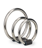 Triple loop metal cock ring