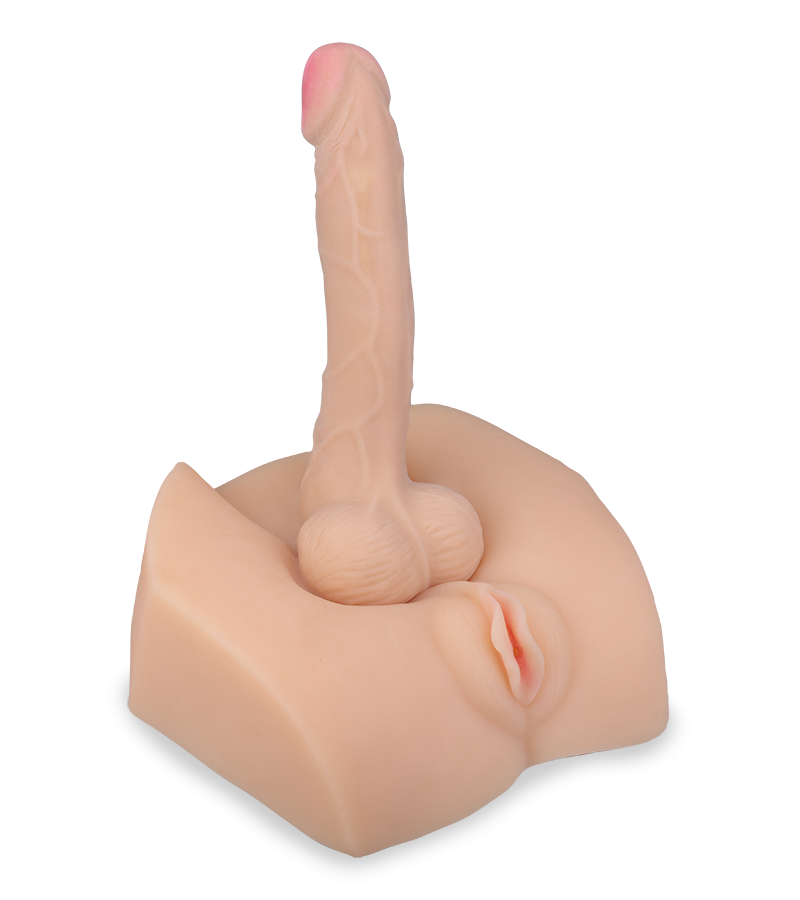 Vagina and dildo masturbator