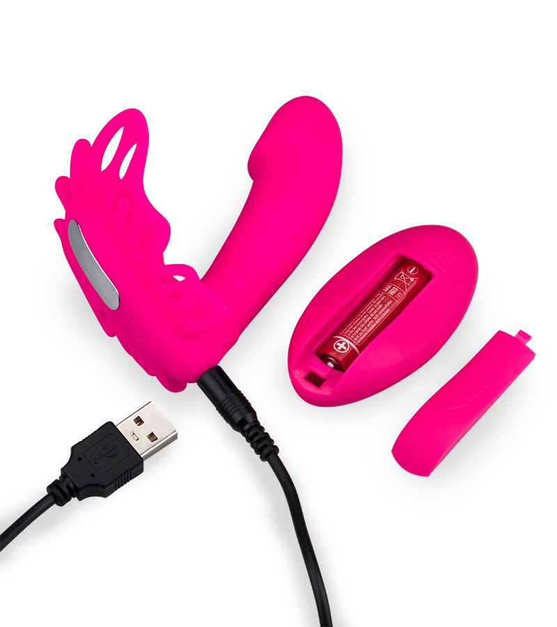 Vibrating and pulsing wearable clit and G-spot vibe 12 speeds