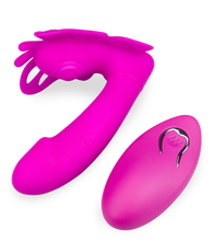 Load image into Gallery viewer, Vibrating and pulsing wearable clit and G-spot vibe 12 speeds