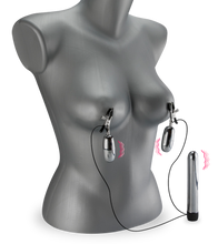 Load image into Gallery viewer, Vibrating dildo and nipple clamps