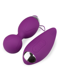 Load image into Gallery viewer, Vibrating love egg with a vibrating clitoris-stimulating remote control