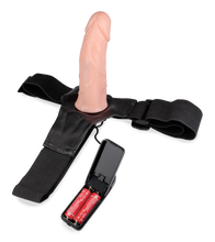 Load image into Gallery viewer, Vibrating realistic hollow strap on dildo