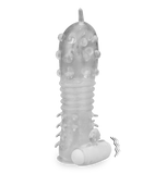 Clear textured vibrating penis sleeve