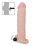 Extra-large lifelike vibrating cock-enhancing sleeve
