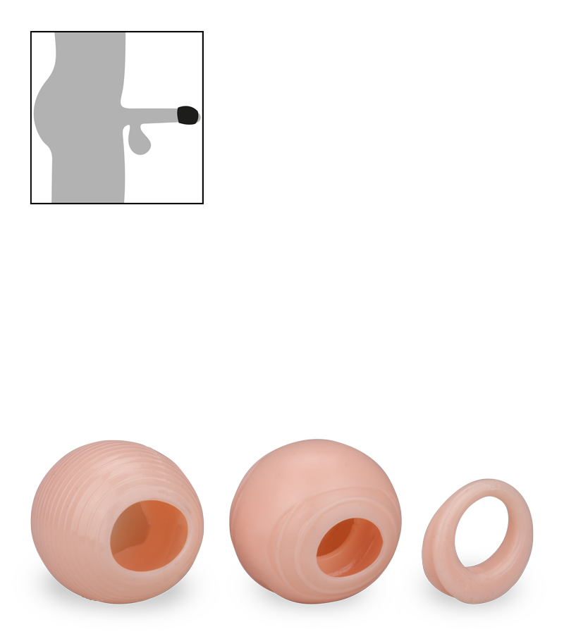 Flexible textured penis head enhancers