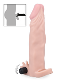 Lifelike vibrating penis extension with ball loop