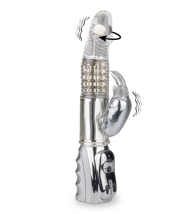 Silver Pleasure rotating rabbit vibrator