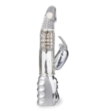 Load image into Gallery viewer, Silver Pleasure rotating rabbit vibrator