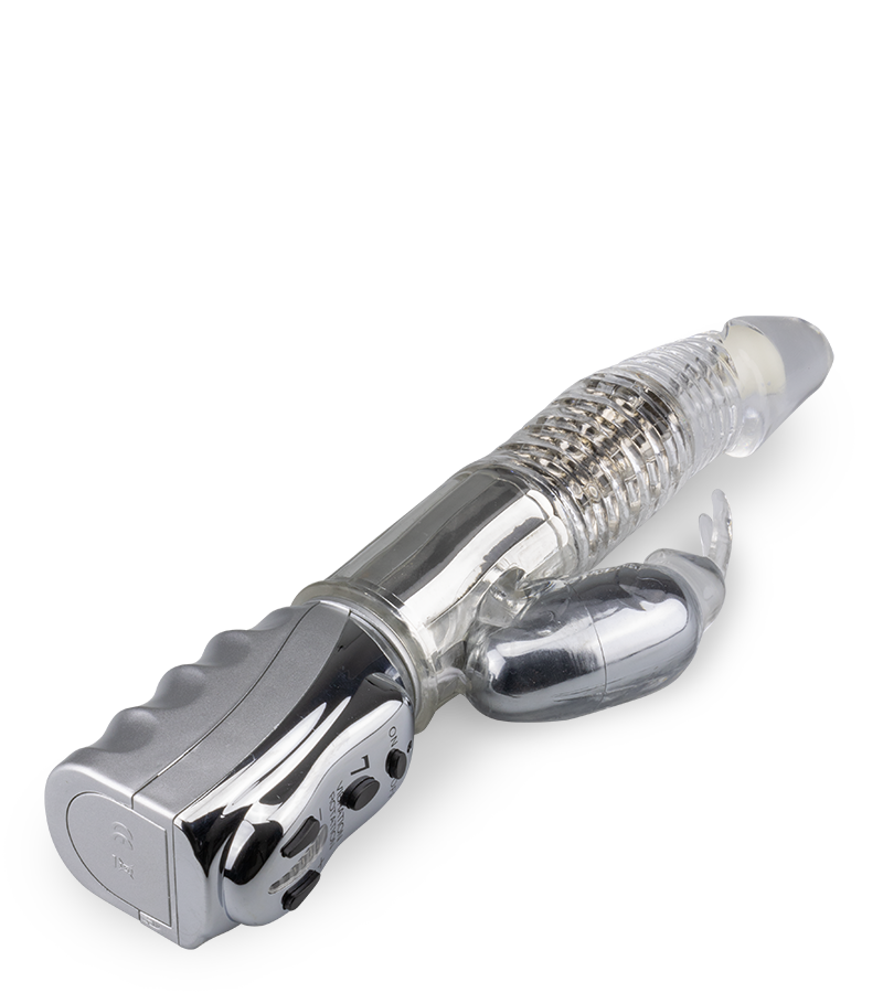 Silver Pleasure rotating rabbit vibrator