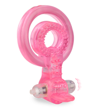 Load image into Gallery viewer, Vibrating tongue double loop cock ring