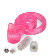 Load image into Gallery viewer, Vibrating tongue double loop cock ring